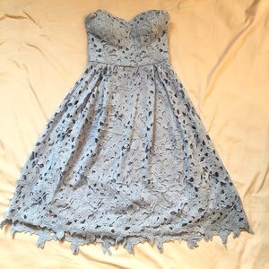 Midi Light Blue Crochet Lace Dress Size S